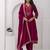 scarlet-red fancy silk kurta set
