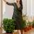 green fancy silk blend kurta set