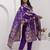 purple fancy jacquard kurta set