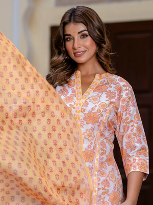 multicolor fancy blended cotton kurta set 2