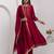 red fancy silk kurta set