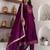 purple fancy silk kurta set