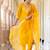 yellow fancy silk blend kurta set