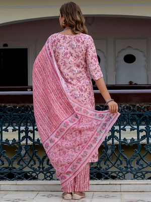 multicolor fancy blended cotton kurta set 4