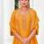 Yellow venetian silk designer festive wear readymade suit