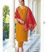 Maroon silk blend designer festive wear readymade suit