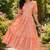 Orange color muslin printed stylish kurti
