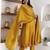 yellow fancy silk kurta set