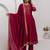 red fancy silk kurta set