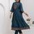 teal fancy silk kurta set