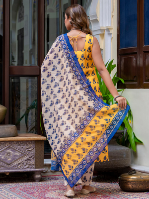 multicolor fancy blended cotton kurta set 4