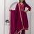 scarlet-red fancy silk kurta set