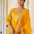 yellow fancy silk blend kurta set