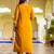 mustard fancy viscose rayon kurta set