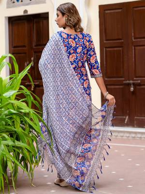 multicolor fancy blended cotton kurta set 4