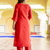peach fancy viscose rayon kurta set