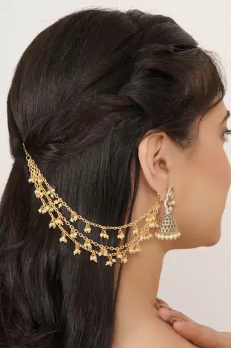 Pearl cluster layered single hair chain