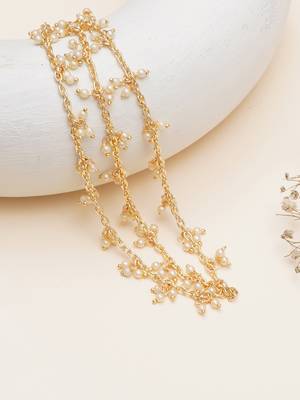 Pearl cluster layered single hair chain 3
