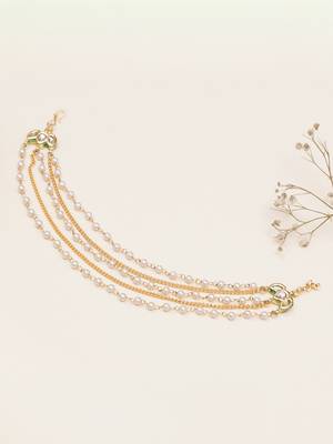 Kundan pearl multi-layer single hair chain 1