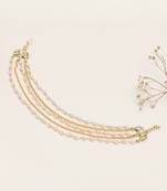 Kundan pearl multi-layer single hair chain