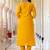 yellow fancy silk blend kurta set