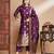 Purple cotton silk jacquard designer festive wear readymade suit