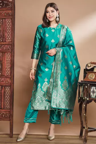 Rama cotton silk jacquard designer festive wear readymade suit
