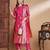 Pink cotton silk jacquard designer festive wear readymade suit
