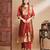 Maroon silk jacquard designer festive wear readymade suit
