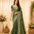 green sequance and zari embroidery silk saree