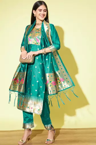 Rama silk jacquard designer festive wear readymade suit