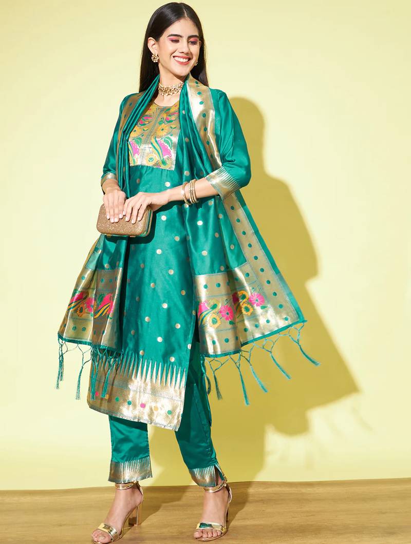 Rama silk jacquard designer festive wear readymade suit