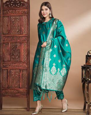 Rama cotton silk jacquard designer festive wear readymade suit 2