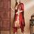 Maroon silk jacquard designer festive wear readymade suit