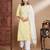 yellow fancy blended cotton kurta set
