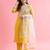Yellow silk blend designer festive wear readymade suit
