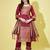 Maroon cotton silk jacquard designer festive wear readymade suit