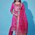 Pink cotton silk jacquard designer festive wear readymade suit