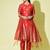 Red cotton silk jacquard designer festive wear readymade suit