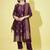 Purple cotton silk jacquard designer festive wear readymade suit