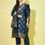 Blue cotton silk jacquard designer festive wear readymade suit