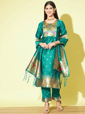 Rama silk jacquard designer festive wear readymade suit 2