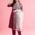 Purple silk blend designer festive wear readymade suit
