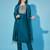 Teal cotton silk jacquard designer festive wear readymade suit