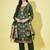 Green cotton silk jacquard designer festive wear readymade suit