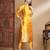 Yellow cotton silk jacquard designer festive wear readymade suit