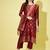 Maroon cotton silk jacquard designer festive wear readymade suit