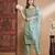 Green silk blend designer festive wear readymade suit