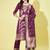 Purple cotton silk jacquard designer festive wear readymade suit