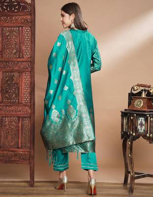 Rama cotton silk jacquard designer festive wear readymade suit 4